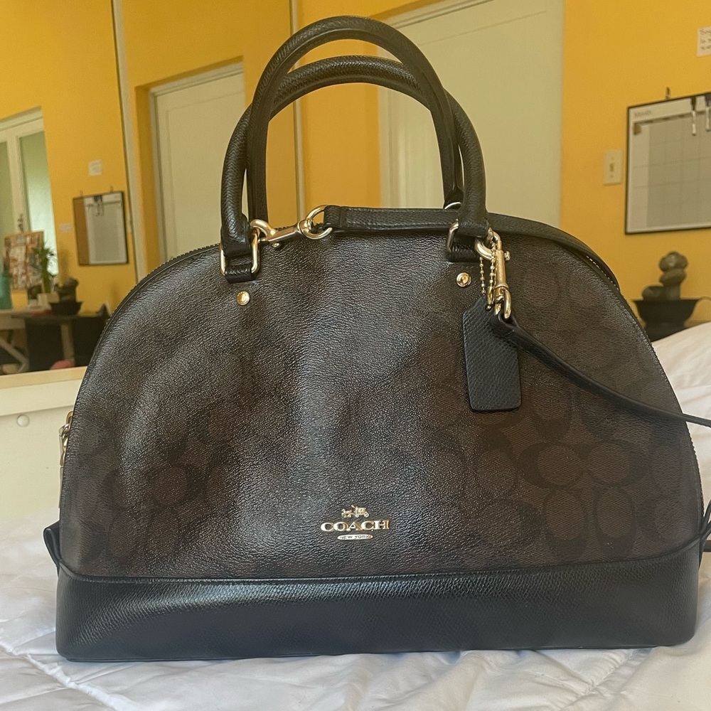 Black Brown Coach Shoulder Bag